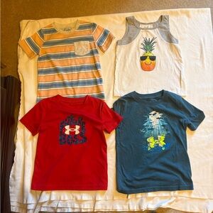 Under Armour Red 'Future Boss' Graphic Tee - Kids size 4 T lot of 4 shirts